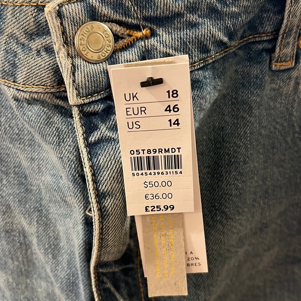 Topshop Nordstrom denim skirt Womens size 14 - Picture 2 of 2
